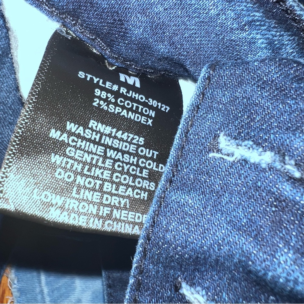 AMERICAN BAZI Patchwork Denim Overalls HighRise Flare Bell Bottoms M - Picture 10 of 12
